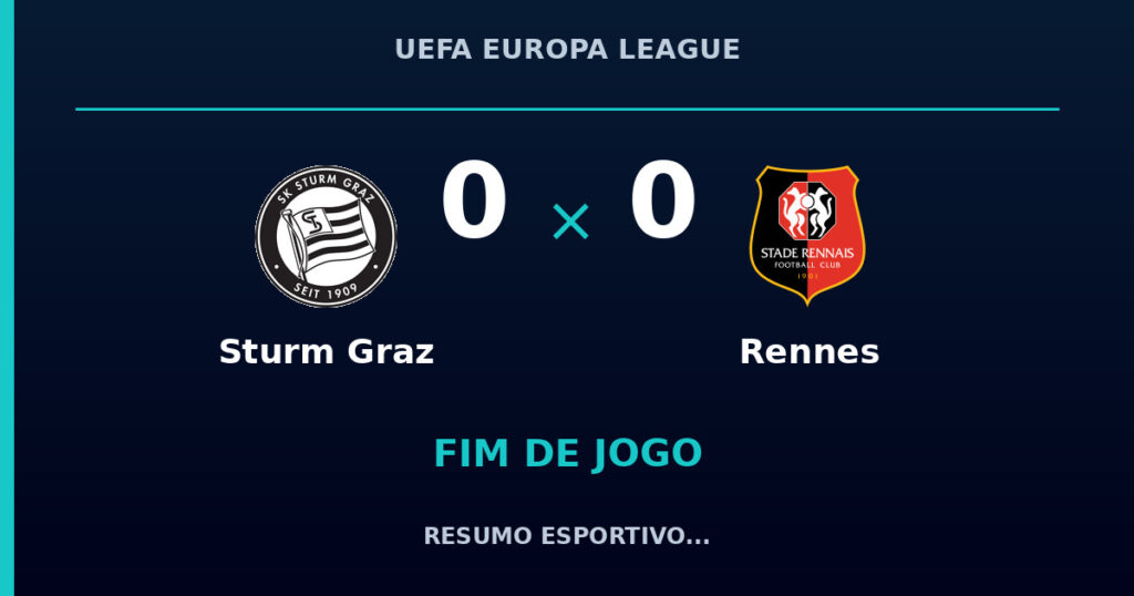 Sturm Graz 0 x 0 Rennes: resumo e números da partida