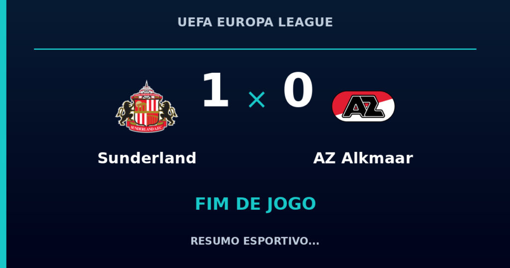 Sunderland 1 x 0 AZ Alkmaar: resumo e números da partida