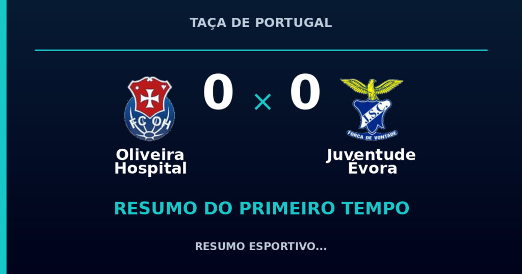 Oliveira Hospital 0 x 0 Juventude Évora: resumo do primeiro tempo