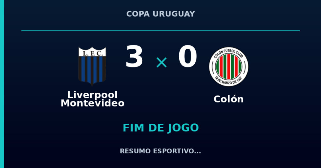 Liverpool Montevideo 3 x 0 Colón: resumo e números da partida