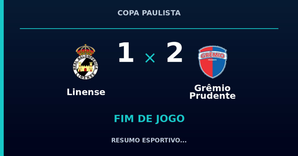 Linense 1 x 2 Grêmio Prudente: resumo e números da partida