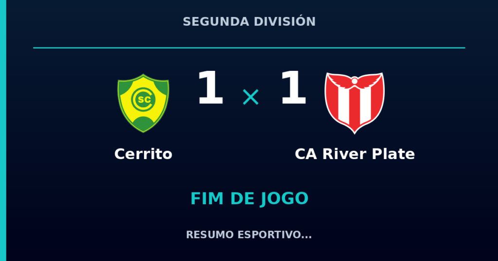 Cerrito 1 x 1 CA River Plate: resumo e números da partida
