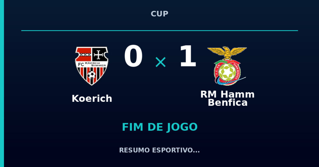 Koerich 0 x 1 RM Hamm Benfica: resumo e números da partida