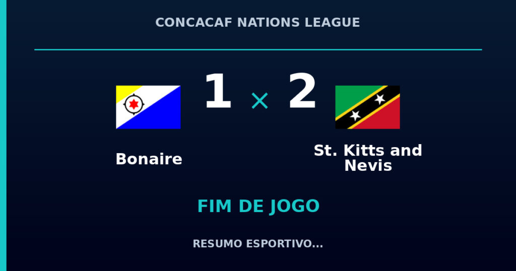 St. Kitts and Nevis marca no fim e vence Bonaire por 2 a 1