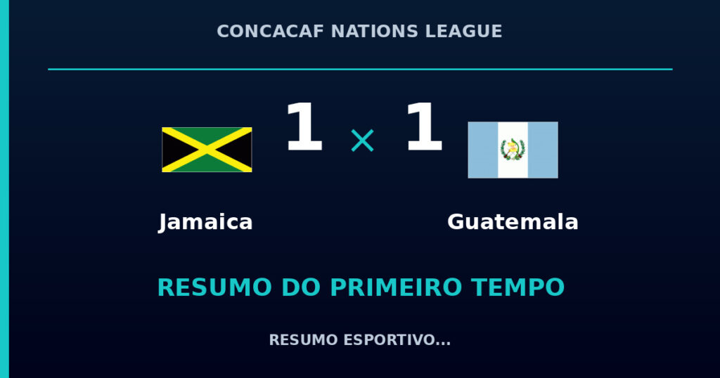 Jamaica 1 x 1 Guatemala: como foi o primeiro tempo