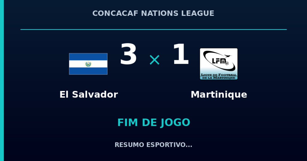 El Salvador vence Martinique por 3 a 1