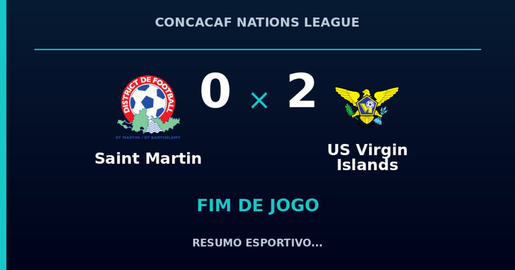 US Virgin Islands vence Saint Martin por 2 a 0