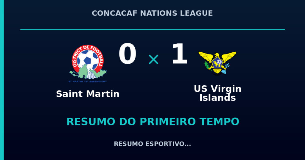 Saint Martin 0 x 1 US Virgin Islands: como foi o primeiro tempo