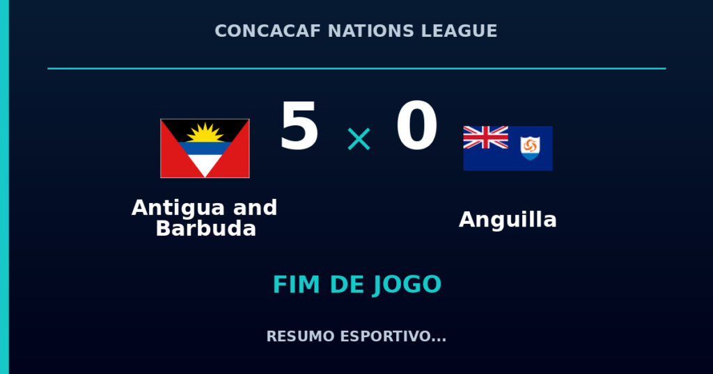 Antigua and Barbuda vence Anguilla por 5 a 0