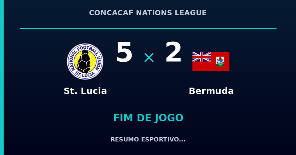 St. Lucia vence Bermuda por 5 a 2