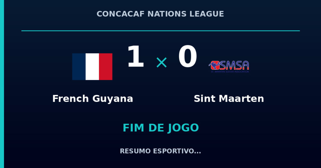 French Guyana marca no fim e vence Sint Maarten por 1 a 0