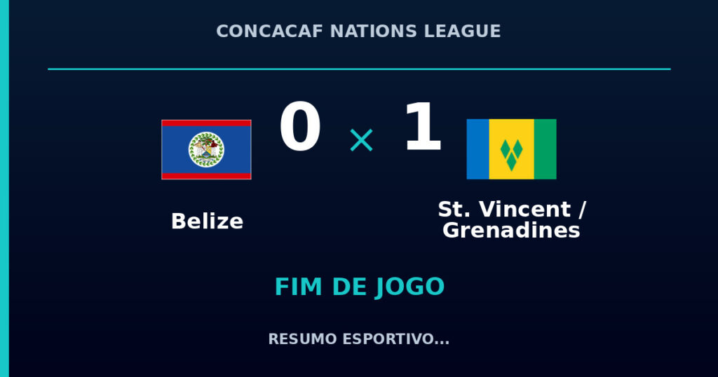 St. Vincent / Grenadines vence Belize por 1 a 0