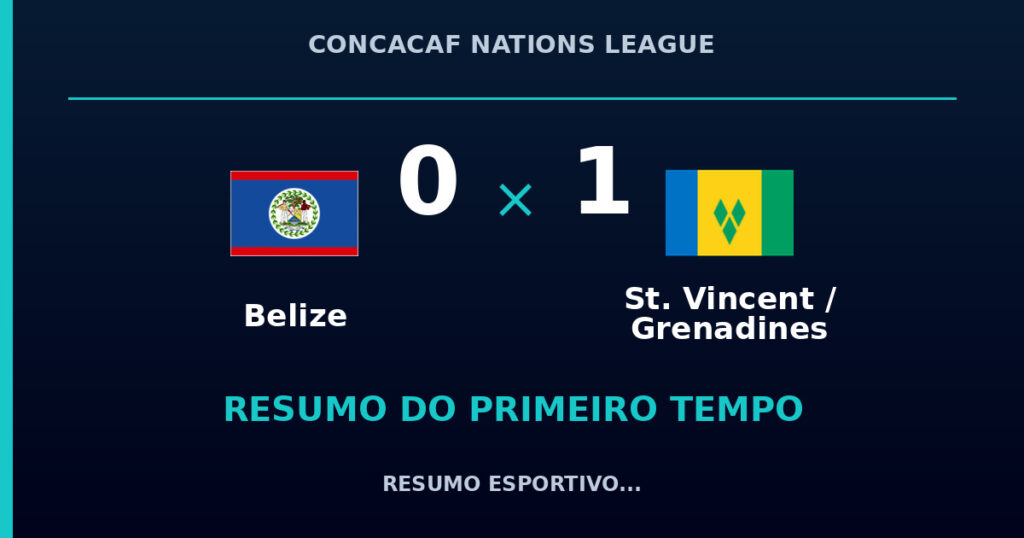 Belize 0 x 1 St. Vincent / Grenadines: como foi o primeiro tempo