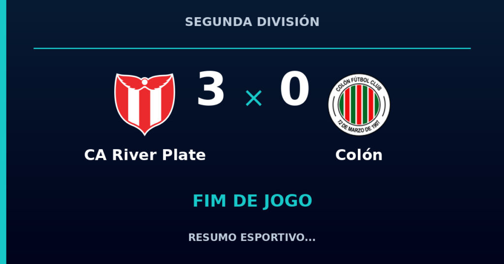 CA River Plate vence Colón por 3 a 0
