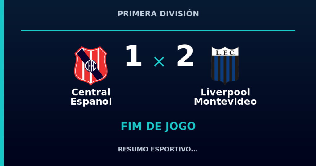 Liverpool Montevideo vence Central Espanol por 2 a 1