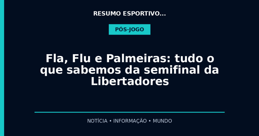 Fla, Flu e Palmeiras: tudo o que sabemos da semifinal da Libertadores