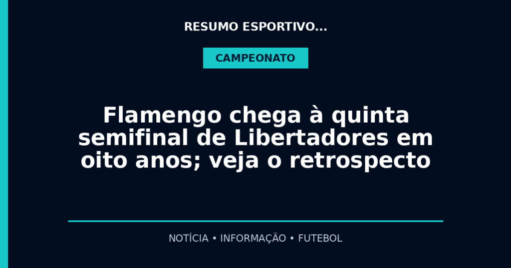 Flamengo chega à quinta semifinal de Libertadores em oito anos; veja o retrospecto