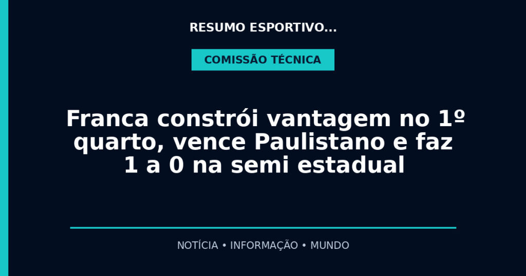 Franca constrói vantagem no 1º quarto, vence Paulistano e faz 1 a 0 na semi estadual