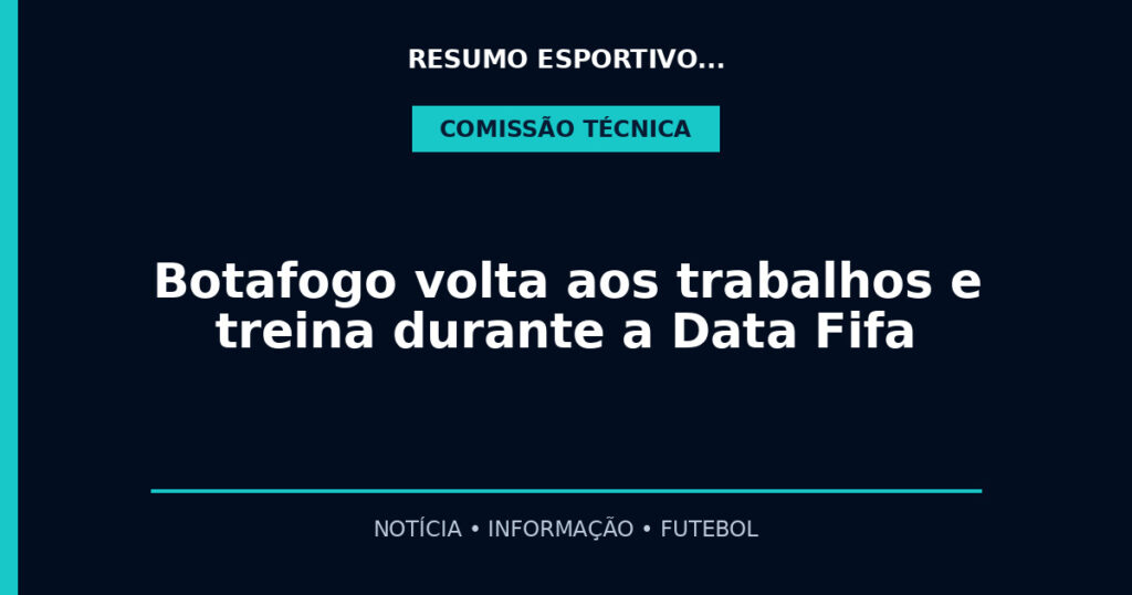 Botafogo volta aos trabalhos e treina durante a Data Fifa