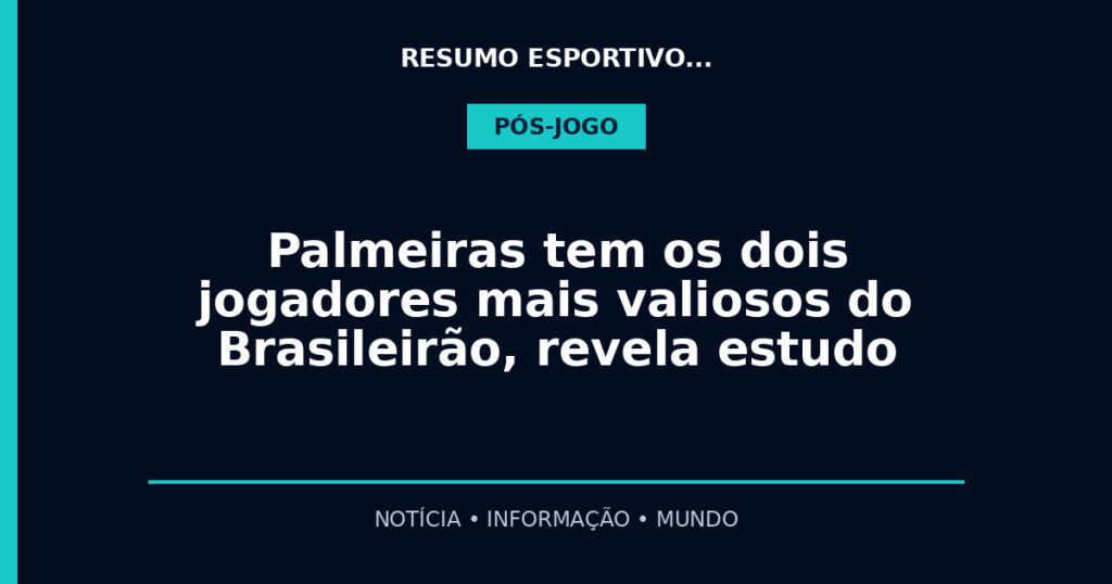 Palmeiras tem os dois jogadores mais valiosos do Brasileirão, revela estudo