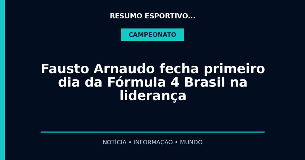 Fausto Arnaudo fecha primeiro dia da Fórmula 4 Brasil na liderança