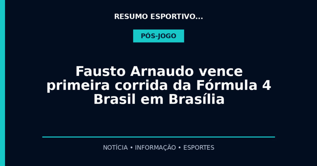Fausto Arnaudo vence primeira corrida da Fórmula 4 Brasil em Brasília
