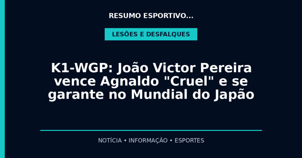 K1-WGP: João Victor Pereira vence Agnaldo "Cruel" e se garante no Mundial do Japão