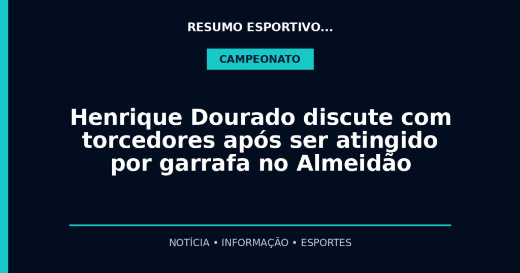 Henrique Dourado discute com torcedores após ser atingido por garrafa no Almeidão
