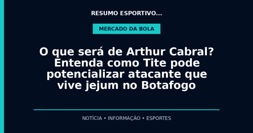 O que será de Arthur Cabral? Entenda como Tite pode potencializar atacante que vive jejum no Botafogo