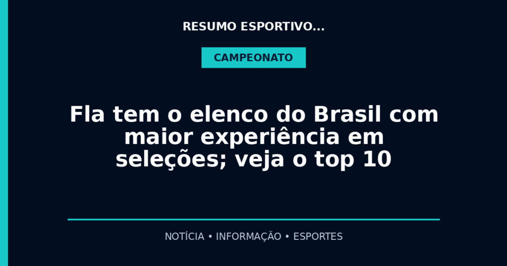 Fla tem o elenco do Brasil com maior experiência em seleções; veja o top 10