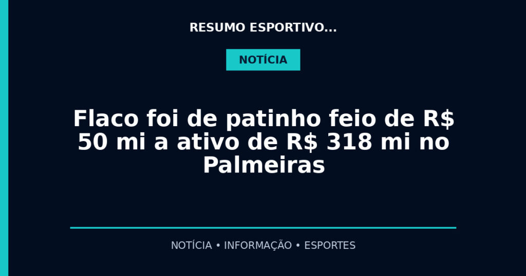 Flaco foi de patinho feio de R$ 50 mi a ativo de R$ 318 mi no Palmeiras