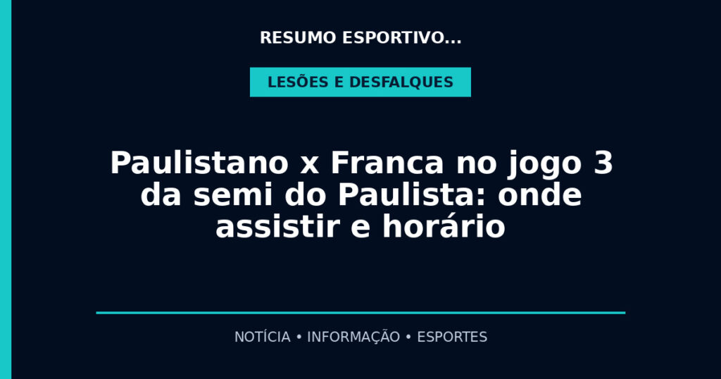 Paulistano x Franca no jogo 3 da semi do Paulista: onde assistir e horário