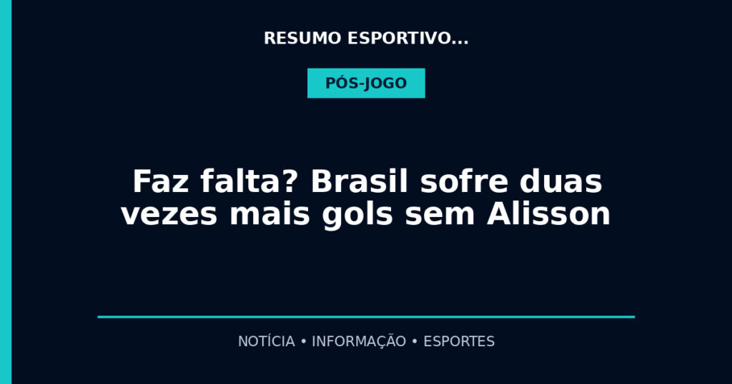 Faz falta? Brasil sofre duas vezes mais gols sem Alisson