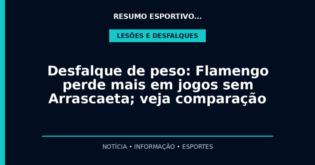 Desfalque de peso: Flamengo perde mais em jogos sem Arrascaeta; veja comparação