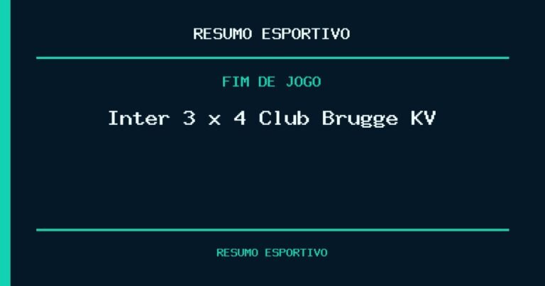Inter 3 x 4 Club Brugge KV: resultado da partida