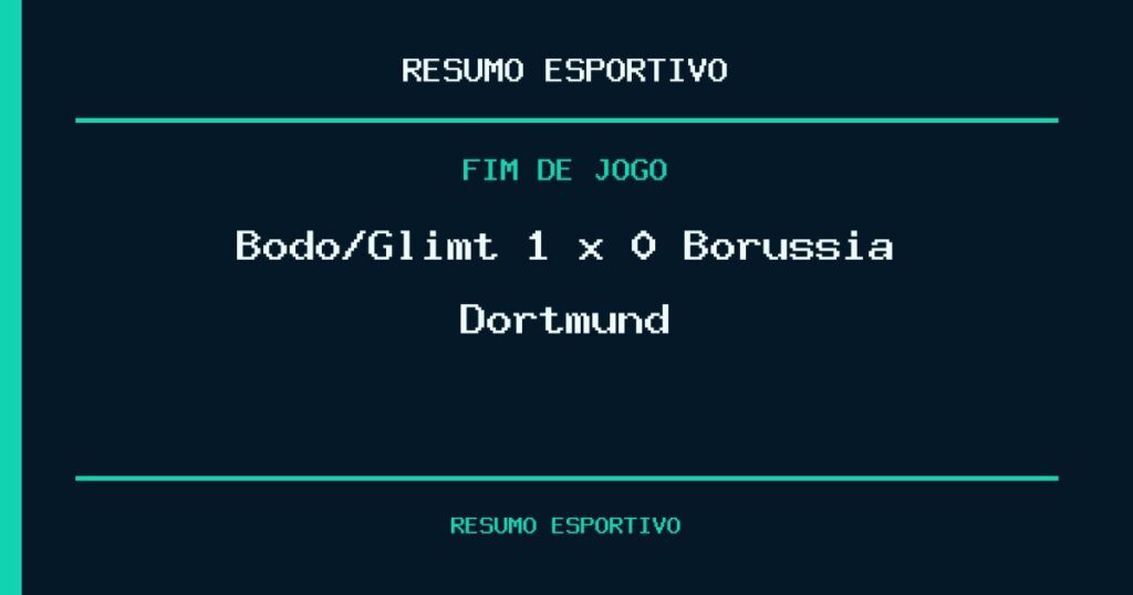 Bodo/Glimt vence Borussia Dortmund por 1 a 0
