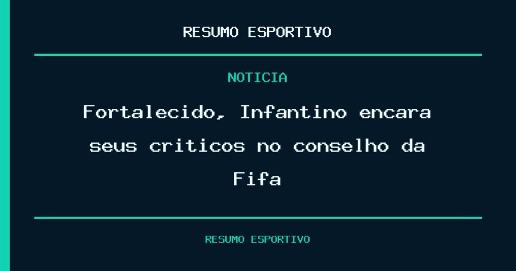 Fortalecido, Infantino encara seus críticos no conselho da Fifa