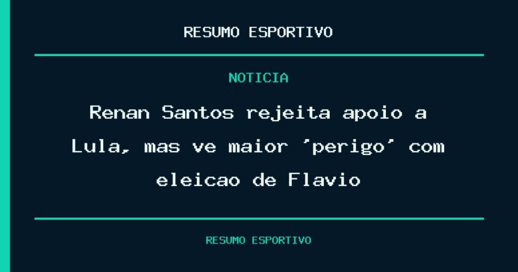 Renan Santos rejeita apoio a Lula, mas vê maior ‘perigo’ com eleição de Flávio