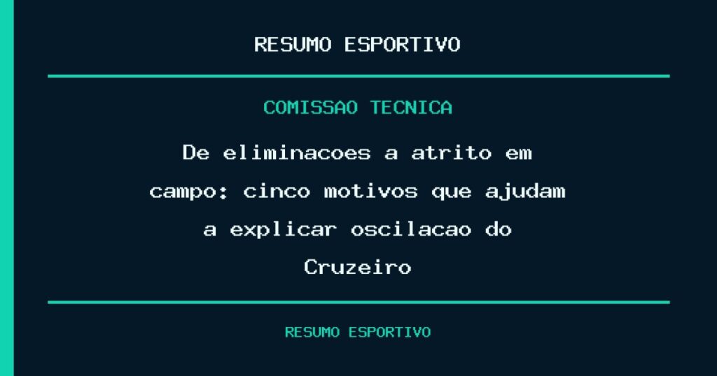 De eliminações a atrito em campo: cinco motivos que ajudam a explicar oscilação do Cruzeiro