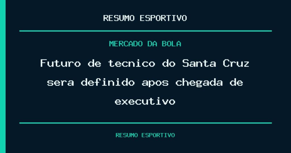 Futuro de técnico do Santa Cruz será definido após chegada de executivo