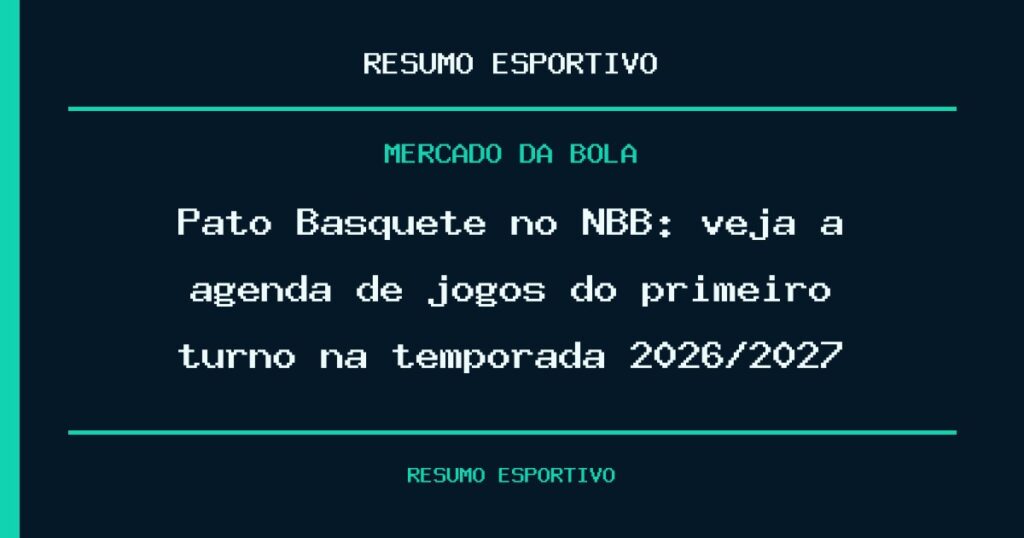 Pato Basquete no NBB: veja a agenda de jogos do primeiro turno na temporada 2026/2027