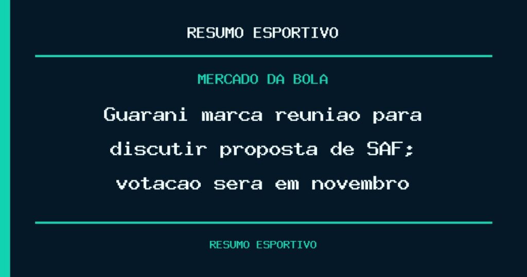 Guarani marca reunião para discutir proposta de SAF; votação será em novembro