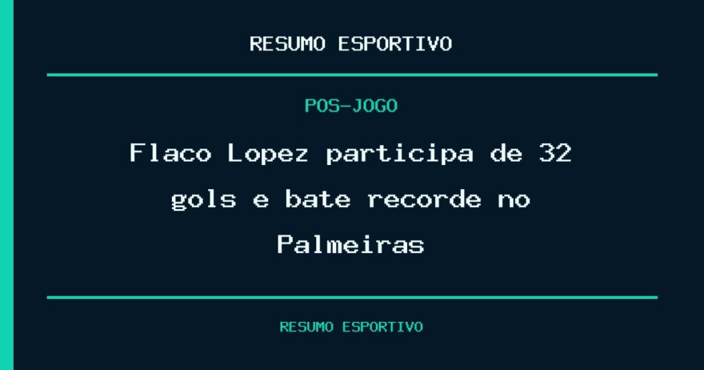 Flaco López participa de 32 gols e bate recorde no Palmeiras