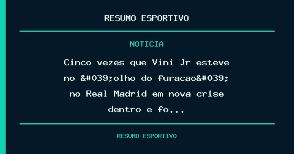Cinco vezes que Vini Jr esteve no 'olho do furacão' no Real Madrid em nova crise dentro e fo…