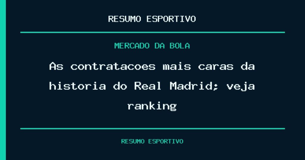 As contratações mais caras da história do Real Madrid; veja ranking