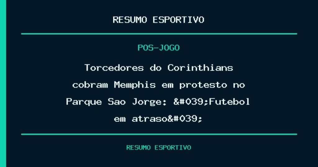 Torcedores do Corinthians cobram Memphis em protesto no Parque São Jorge: 'Futebol em atraso'