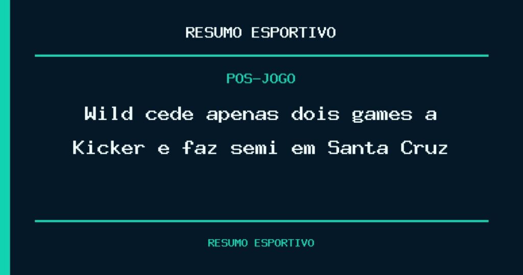 Wild cede apenas dois games a Kicker e faz semi em Santa Cruz