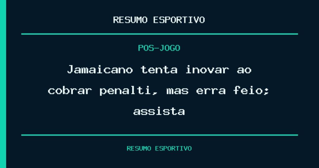 Jamaicano tenta inovar ao cobrar pênalti, mas erra feio; assista
