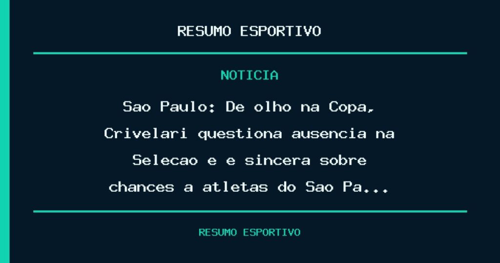 São Paulo: De olho na Copa, Crivelari questiona ausência na Seleção e é sincera sobre chances a atletas do São Pa…