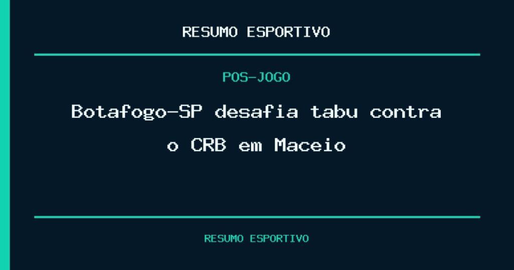 Botafogo-SP desafia tabu contra o CRB em Maceió